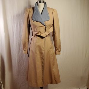 Vintage Khaki and Dusty Blue Trenchcoat